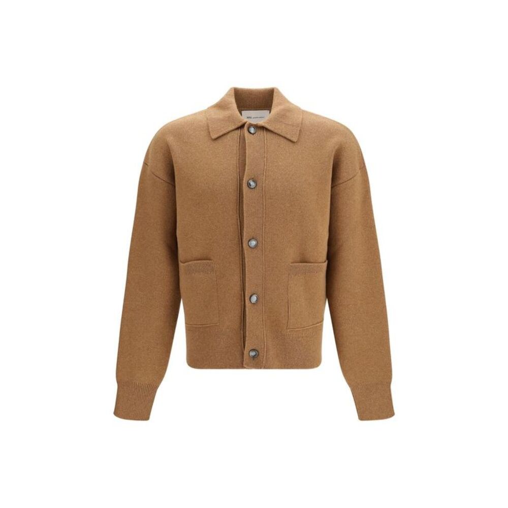 Ami Paris Brown Wool Oves Aries Men's Cardigan